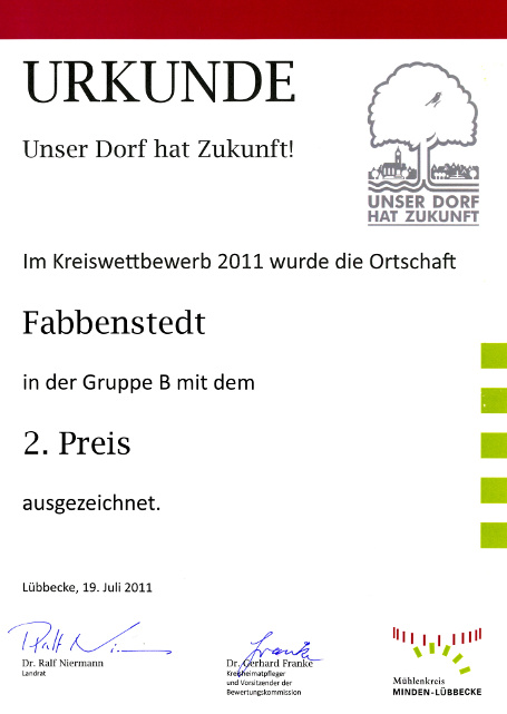 Urkunde 2011
